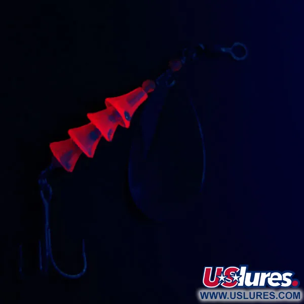  Luhr Jensen Tee Spoon 4, нікель/Червоний UV - світиться в ультрафіолеті, 10 г, блешня оберталка (вертушка) #16629