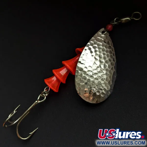  Luhr Jensen Tee Spoon 4, нікель/Червоний UV - світиться в ультрафіолеті, 10 г, блешня оберталка (вертушка) #16629