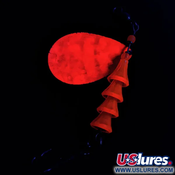  Luhr Jensen Tee Spoon 5​ UV (світиться в ультрафіолеті), нікель/червоний UV - світиться в ультрафіолеті, 12 г, блешня оберталка (вертушка) #16630