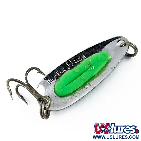 Blue Fox Pixee UV (світиться в ультрафіолеті), нікель/зелений, 3,5 г, блесна коливалка (колебалка) #16664