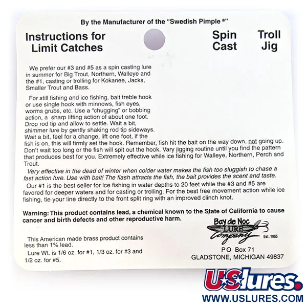  Bay de Noc Do-Jigger 3, , 9 г, блесна коливалка (колебалка) #16726