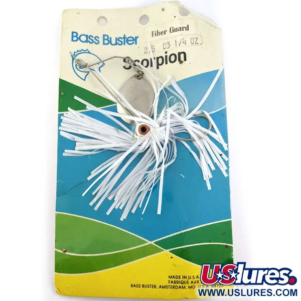  Bass Buster Scorpion, нікель/білий, 7 г, блешня оберталка (вертушка) #16754