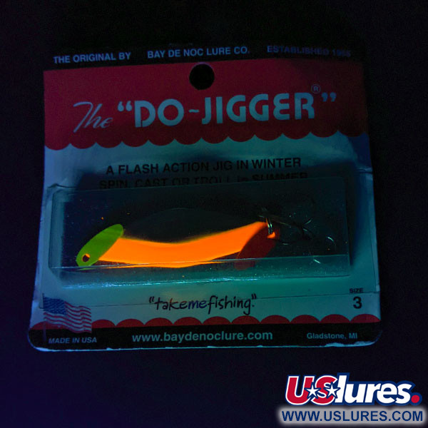  Bay de Noc Do-Jigger #3 UV (світиться в ультрафіолеті), нікель/помаранчевий UV, 9 г, блесна коливалка (колебалка) #16755