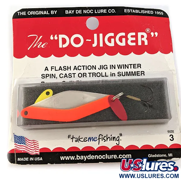  Bay de Noc Do-Jigger #3 UV (світиться в ультрафіолеті), нікель/помаранчевий UV, 9 г, блесна коливалка (колебалка) #16755