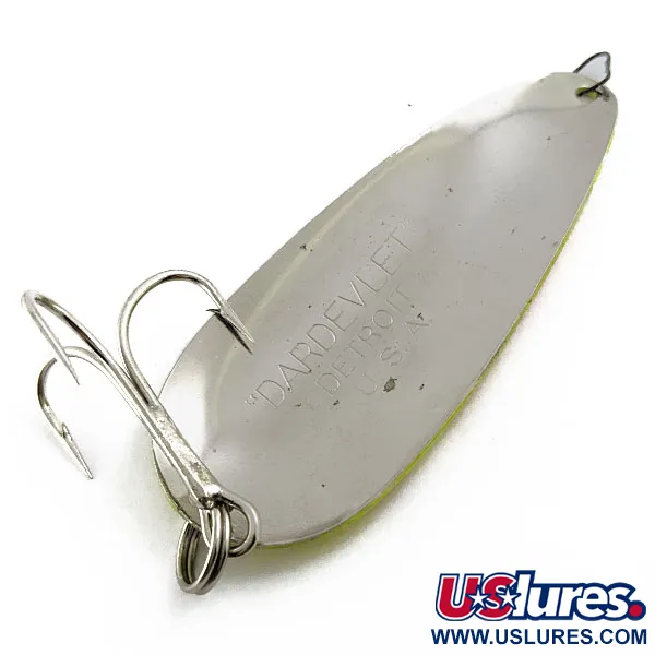 Eppinger Dardevle Dardevlet UV (світиться в ультрафіолеті), Жовтий/червоний/нікель, 21 г, блесна коливалка (колебалка) #16844