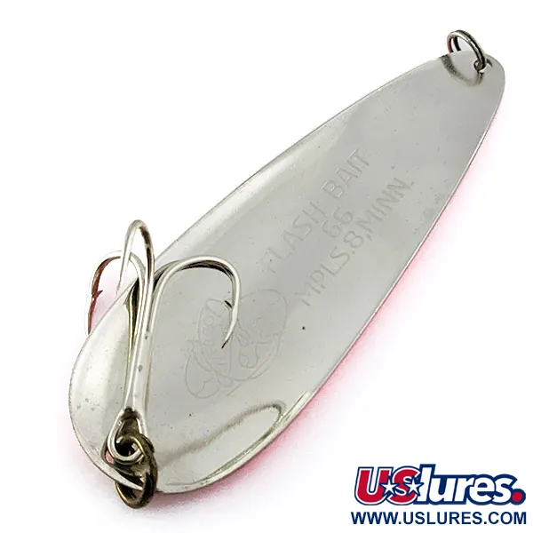  Nebco /Blue Fox FlashBait 66, нікель/рожевий UV - світиться в ультрафіолеті, 21 г, блесна коливалка (колебалка) #16944