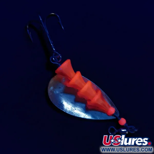  Luhr Jensen Tee Spoon 4 TEE Spoon UV (світиться в ультрафіолеті), латунь/Червоний UV - світиться в ультрафіолеті, 10 г, блешня оберталка (вертушка) #17116