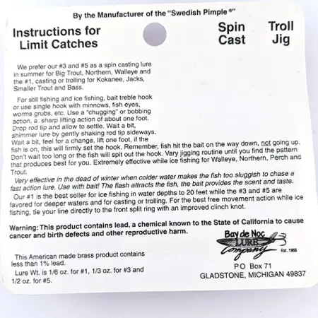 Bay de Noc Do-Jigger 3 UV (світиться в ультрафіолеті), 9 г, блесна коливалка (колебалка) #17536