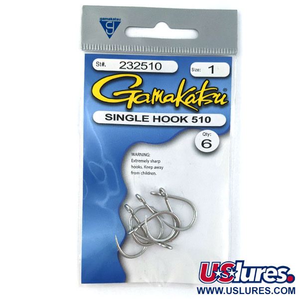  Гачки Gamakatsu 510 #1, срібло, , до рибалки #17298