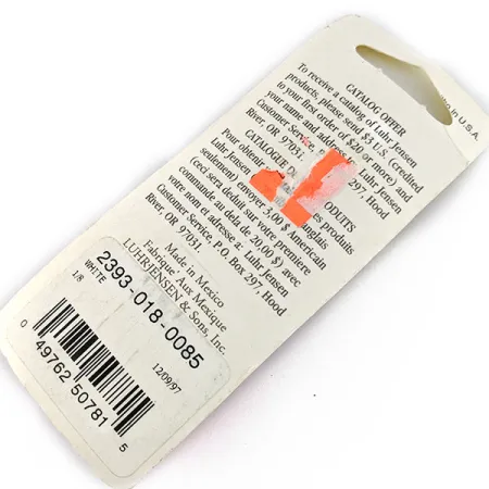 Luhr Jensen Hot Tail, Білий, 3,5 г, блешня оберталка (вертушка) #17302