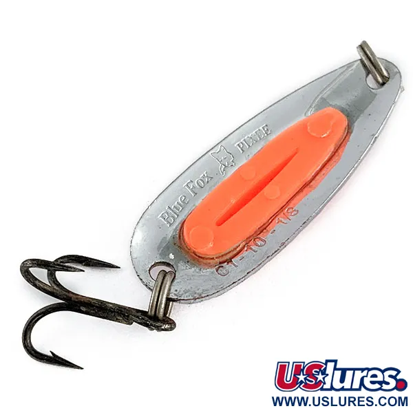 Blue Fox Pixee UV (світиться в ультрафіолеті), нікель/помаранчевий UV, 3,5 г, блесна коливалка (колебалка) #17340