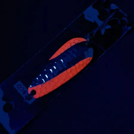 Nebco Tor-P-Do 2 UV (світиться в ультрафіолеті), Червоний/нікель, 14 г, блесна коливалка (колебалка) #17460