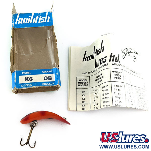Helin Tackle Kwikfish K6, Червоний OB, 2,5 г, воблер #17567