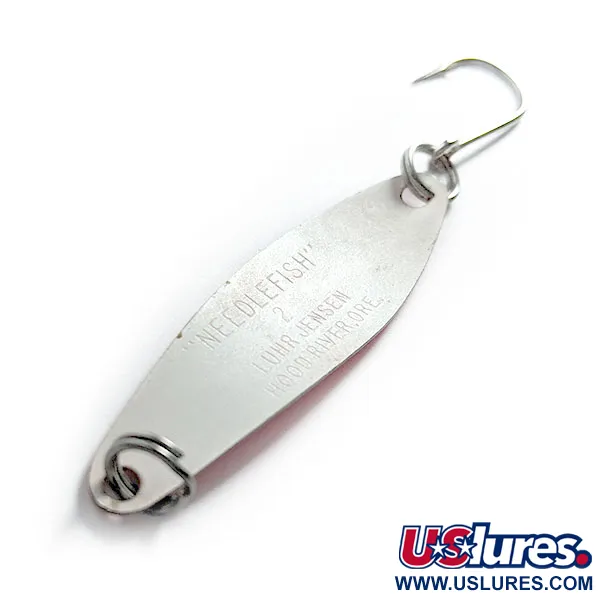 Luhr Jensen Needle fish 2 UV (світиться в ультрафіолеті), Білий/оранжевий UV, 3 г, блесна коливалка (колебалка) #17598