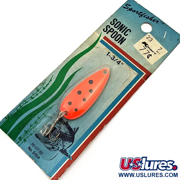 Kmart Sportfisher Sonic Spoon UV (світиться в ультрафіолеті), Червоний UV, 5 г, блесна коливалка (колебалка) #17642