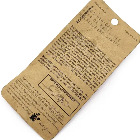 Luhr Jensen ​Krocodile #3 UV (світиться в ультрафіолеті) (1970-х), нікель/червоний UV, 9 г, блесна коливалка (колебалка) #17644