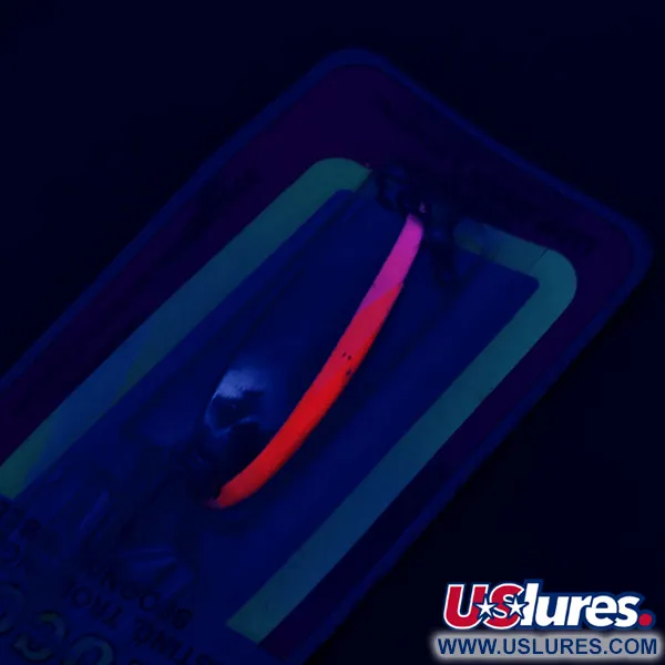 Luhr Jensen ​Krocodile #3 UV (світиться в ультрафіолеті) (1970-х), нікель/червоний UV, 9 г, блесна коливалка (колебалка) #17644