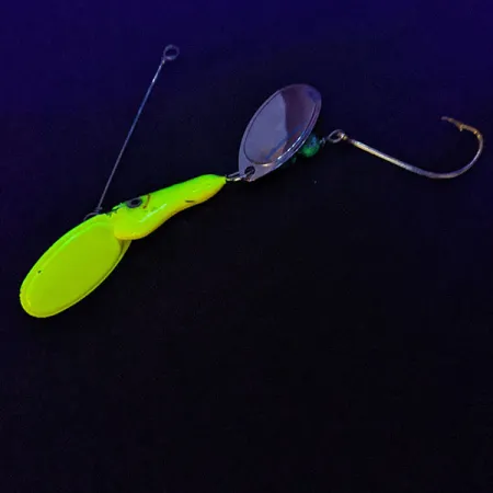 Other Pa's Double Trouble Deep Diver, Жовтий UV - світиться в ультрафіолеті, 21 г, блешня оберталка (вертушка) #17689