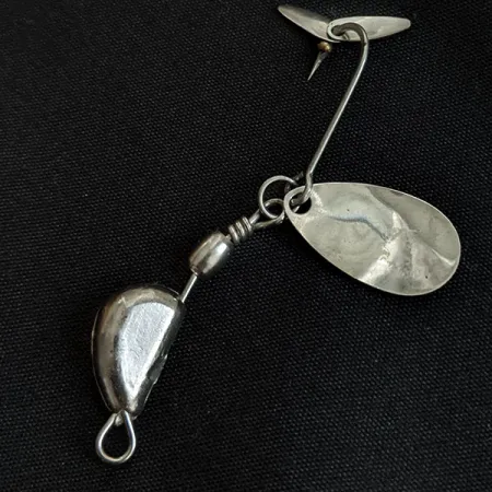 Hildebrandt Spinners  Hildebrandt's Gold Nugget Twin Spin, Нікель, 5,7 г, блешня оберталка (вертушка) #17919