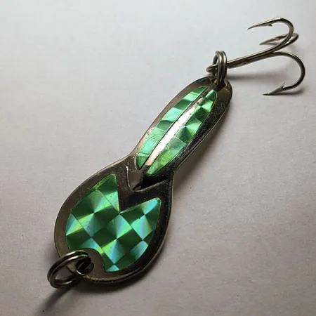 Glen Evans Loco 2, нікель/зелений, 7 г, блесна коливалка (колебалка) #18300