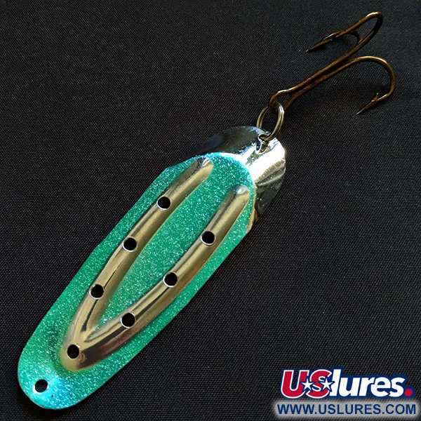 Rustowicz Charger №3, нікель/зелений, 12,5 г, блесна коливалка (колебалка) #18404