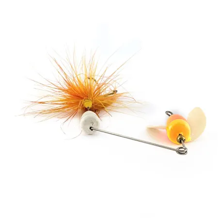 Yakima Bait Worden’s Spin N Glo Buzz Tail, білий/помаранчевий, 5,5 г, блешня оберталка (вертушка) #18589