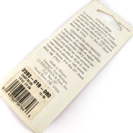 Luhr Jensen Hot Tail, шартрез, 3,5 г, блешня оберталка (вертушка) #18746