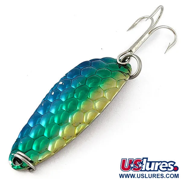 Acme Little Cleo bubbles, нікель/синій/зелений/золото, 9 г, блесна коливалка (колебалка) #18770
