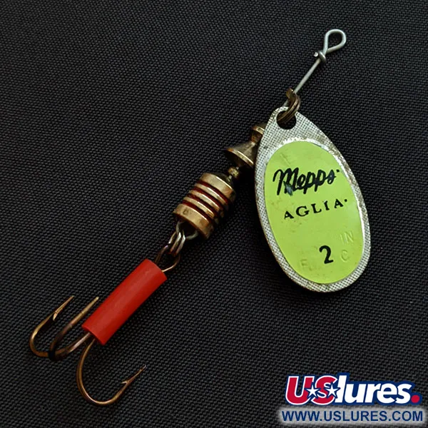  Mepps Aglia 2, срібло/шартрез, 4,5 г, блешня оберталка (вертушка) #18871