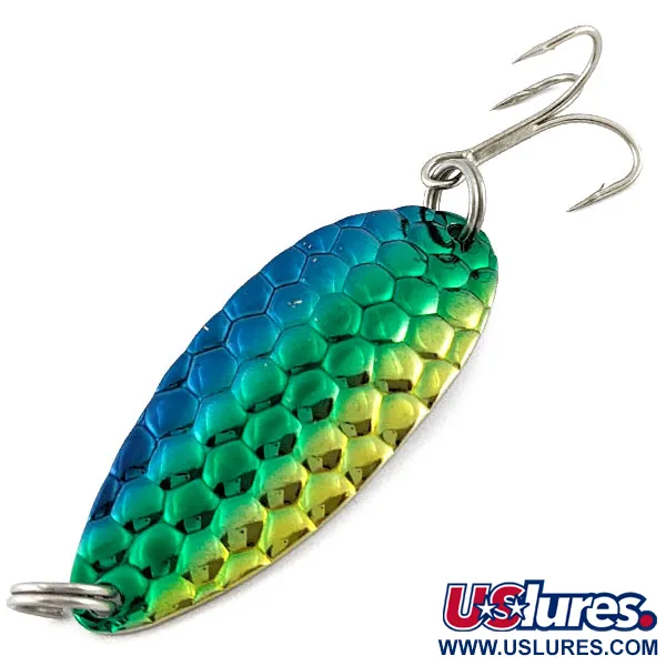 Acme Little Cleo bubbles, нікель/золото/зелений/синій, 18 г, блесна коливалка (колебалка) #18985