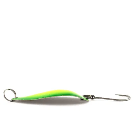 Seneca Flutter Cleo (Hula Girl), нікель/жовтий/зелений UV, 4 г, блесна коливалка (колебалка) #19091