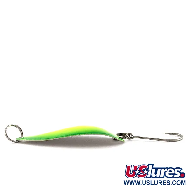 Seneca Flutter Cleo (Hula Girl), нікель/жовтий/зелений UV, 4 г, блесна коливалка (колебалка) #19091