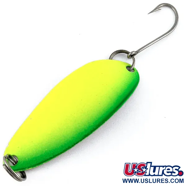 Seneca Flutter Cleo (Hula Girl), нікель/жовтий/зелений UV, 4 г, блесна коливалка (колебалка) #19091