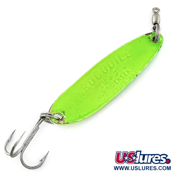 Luhr Jensen Krocodile #3, зелений UV, 10 г, блесна коливалка (колебалка) #19113