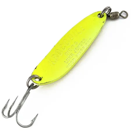Luhr Jensen Krocodile #3 UV, жовтий UV, 10 г, блесна коливалка (колебалка) #19190