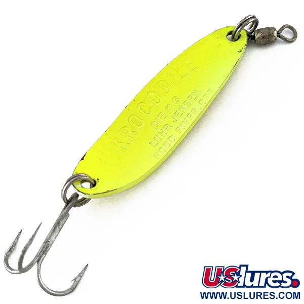 Luhr Jensen Krocodile #3 UV, жовтий UV, 10 г, блесна коливалка (колебалка) #19190