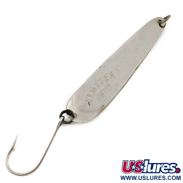 Luhr Jensen Flutter 44 Glow, нікель/білий/зелений Glow, 4,5 г, блесна коливалка (колебалка) #19361