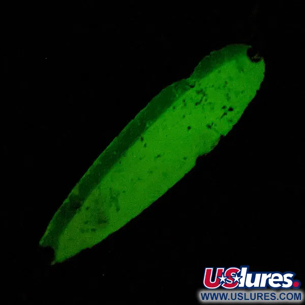 Luhr Jensen Krocodile #5, нікель/білий/коричневий Glow - світиться у темряві., 28 г, блесна коливалка (колебалка) #19489