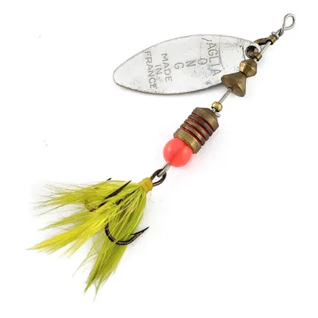 Mepps Aglia Long 2  Lightnin Mouche, срібло/зелений, 4,5 г, блешня оберталка (вертушка) #19515