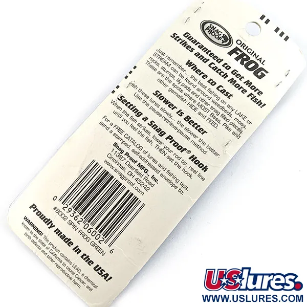 Snag Proof Original Frog, spin frog green, 7 г, воблер #19556