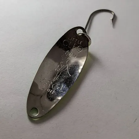 Seneca Flutter Cleo (Hula Girl), нікель/жовтий/зелений UV, 4 г, блесна коливалка (колебалка) #19566