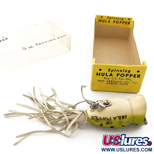  Fred Arbogast Hula Popper( 1960-x років), Leopard Frog , 7 г, воблер #19804