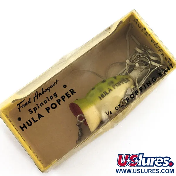  Fred Arbogast Hula Popper( 1960-x років), Leopard Frog , 7 г, воблер #19804