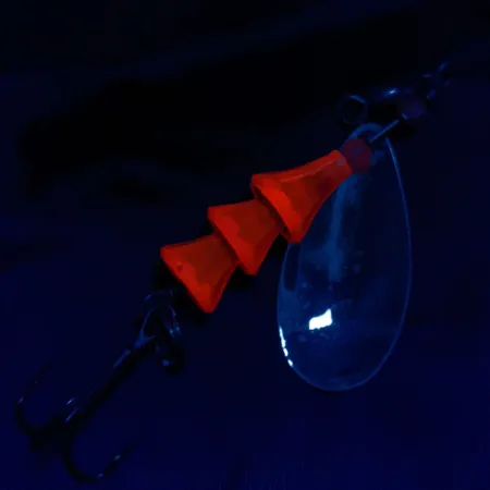  Luhr Jensen Tee Spoon #3, нікель/червоний UV, 7 г, блешня оберталка (вертушка) #19934