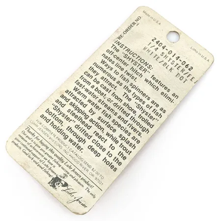 Luhr Jensen Shyster, White/black dot, 7 г, блешня оберталка (вертушка) #20077