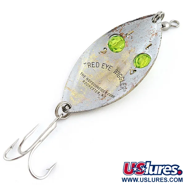 Hofschneider Red Eye Wiggler, нікель/латунь/зелений, 25 г, блесна коливалка (колебалка) #20383