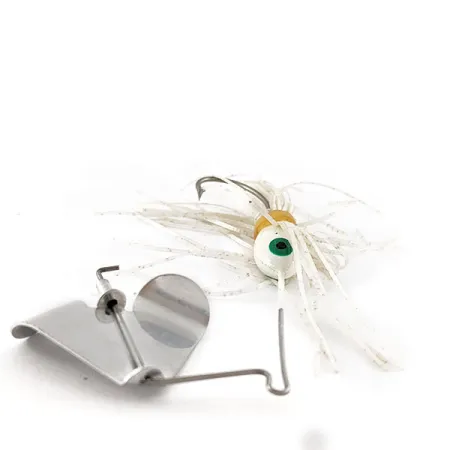 Strike King Mini Pro-Buzz, нікель/білий, 7 г, блешня оберталка (вертушка) #20669