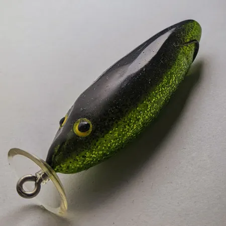 Mann's Bait  Vintage Mann’s Spitting Shad Weedless ​ Frog  , green glitter, 7 г, воблер #20689