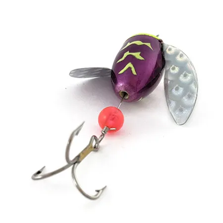 Yakima Bait Spin-N-Glo, Mylar Wings - Metallic Purple Chartreuse Tiger, 4 г, блешня оберталка (вертушка) #20742