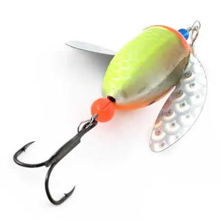 Yakima Bait Spin-N-Glo, Mylar Wings - Fire Tiger, 8 г, блешня оберталка (вертушка) #20786